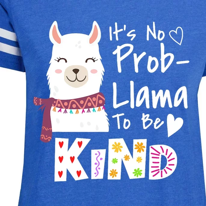 Unity Day Orange No Prob Llama Be Kind Anti Bullying Enza Ladies Jersey Football T-Shirt