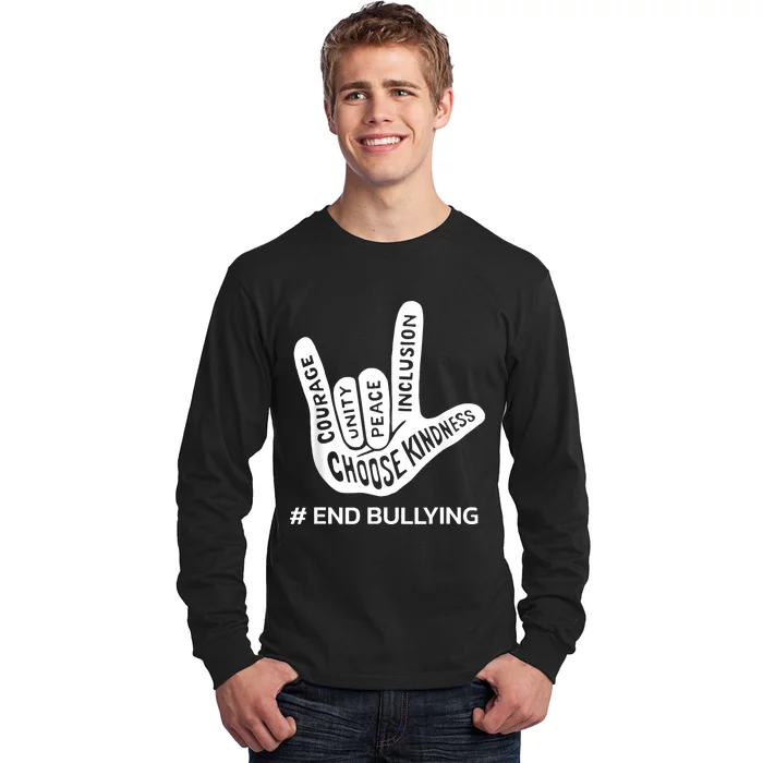 Unity Day Orange Anti Bullying Peace Love Sign Language Long Sleeve Shirt