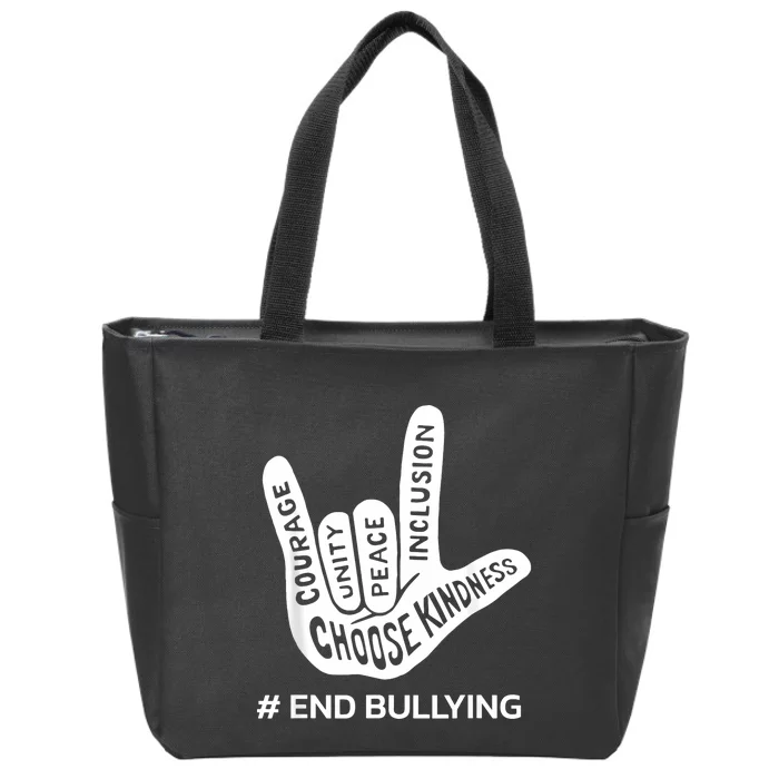 Unity Day Orange Anti Bullying Peace Love Sign Language Zip Tote Bag