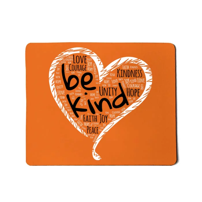 Unity Day Orange Heart Be Kind Anti Bullying Gift Mousepad