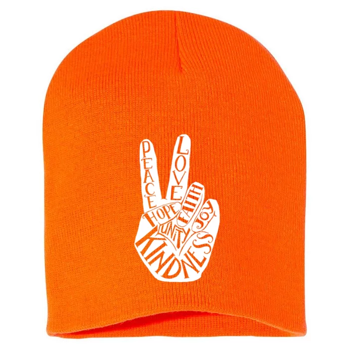 Unity Day Orange Kindness Antibulliyng Be Kind Teacher Short Acrylic Beanie