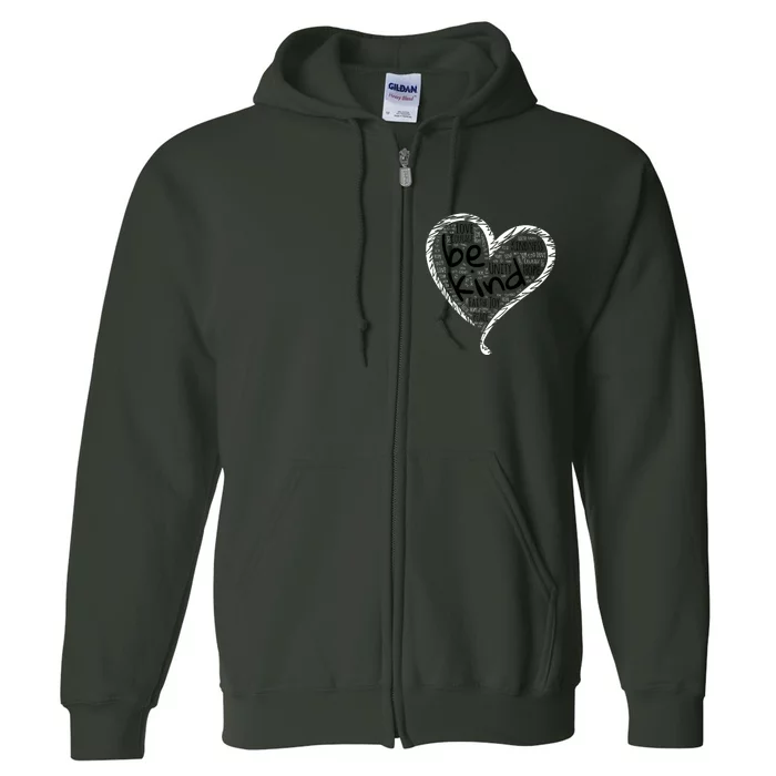 Unity Day Orange Heart Be Kind Anti Bullying Gift Full Zip Hoodie