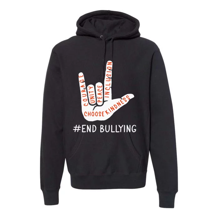 Unity Day Orange Anti Bullying Love Peace Inclusion Teachers Premium Hoodie