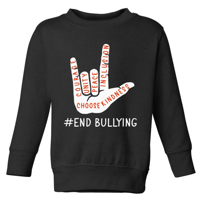 Unity Day Orange Anti Bullying Love Peace Inclusion Teachers Toddler Sweatshirt