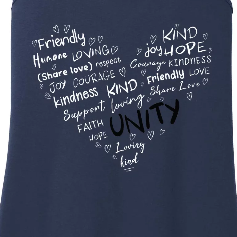 UNITY DAY Orange Heart Anti Bullying Kindness Teacher Ladies Essential Tank