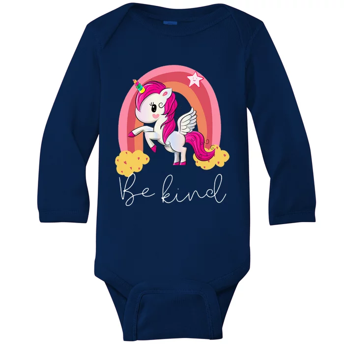 unity day orange for be kind unicorn rainbow Baby Long Sleeve Bodysuit