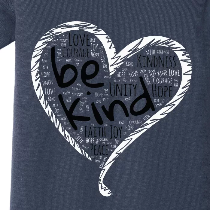 Unity Day Orange Heart Be Kind Anti Bullying Baby Bodysuit