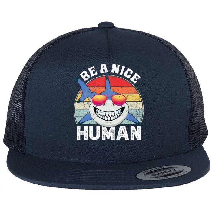 Unity Day Orange Shark Be A Nice Human Anti Bullying Flat Bill Trucker Hat