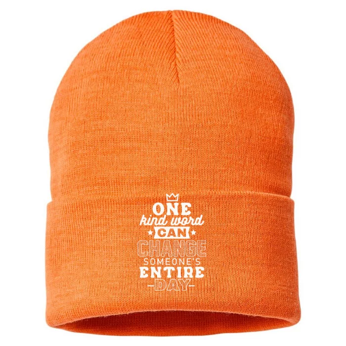 Unity Day Orange Anti Bullying Kindness Be Kind Sustainable Knit Beanie