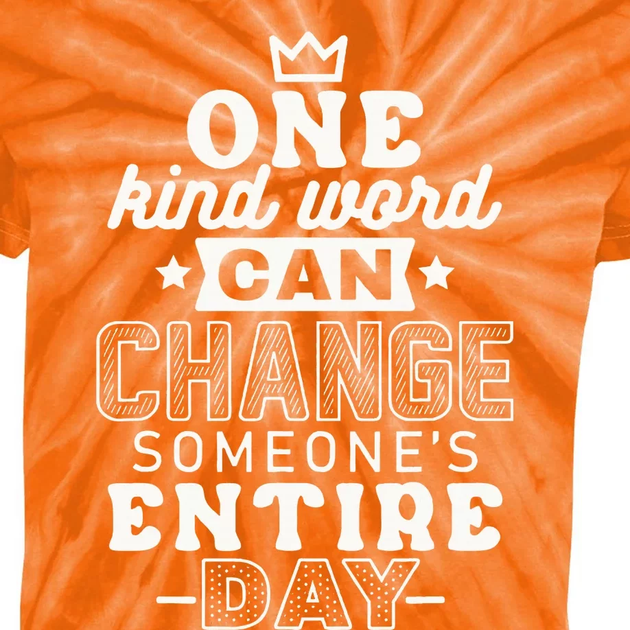 Unity Day Orange Anti Bullying Kindness Be Kind Kids Tie-Dye T-Shirt