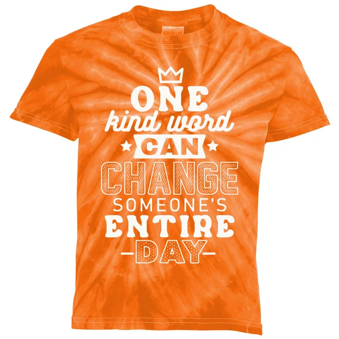 Unity Day Orange Anti Bullying Kindness Be Kind Kids Tie-Dye T-Shirt