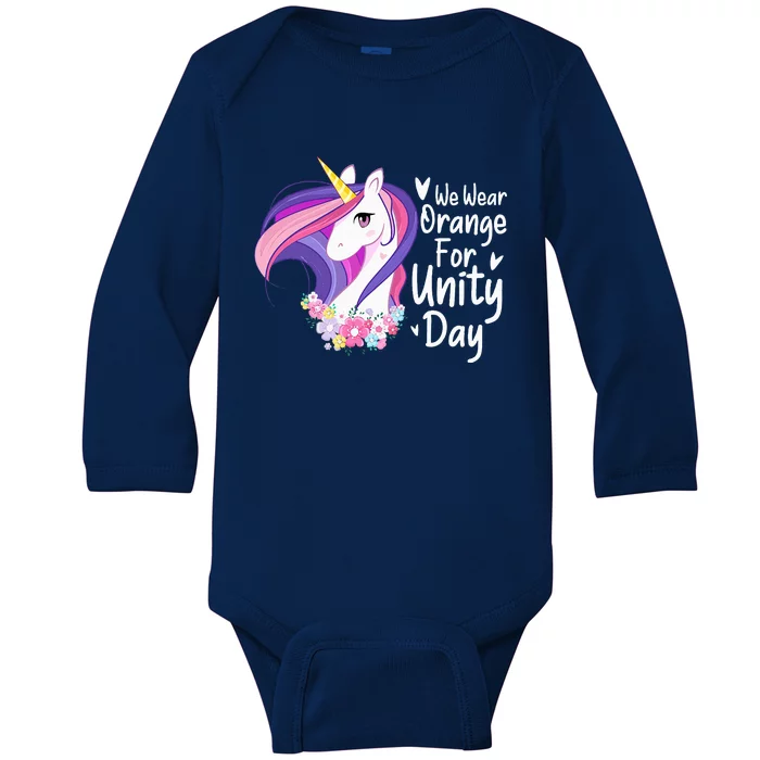 Unity Day Orange We Wear Orange For Unity Day Unicron Baby Long Sleeve Bodysuit