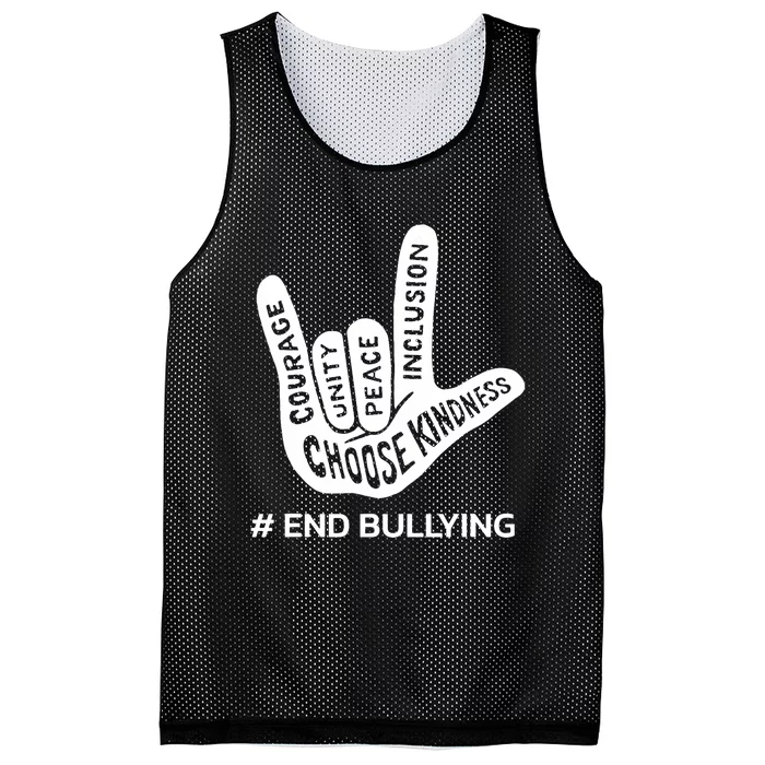 Unity Day Orange Anti Bullying Peace Love Sign Language Mesh Reversible Basketball Jersey Tank