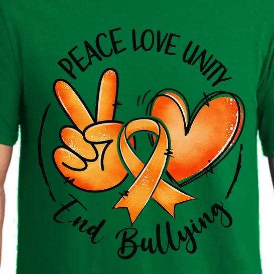 Unity Day Orange Peace Love Unity End Bullying Kindness Gift Pajama Set