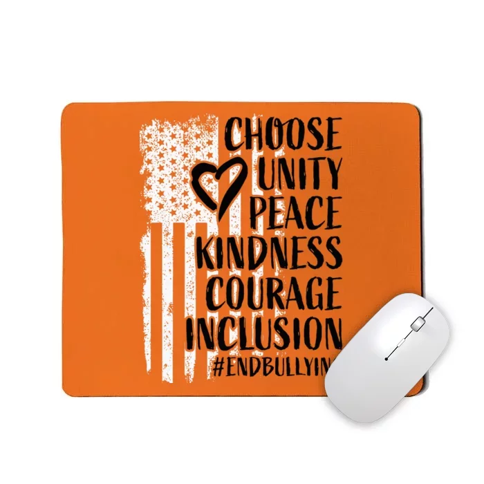 Unity Day Orange American Flag Anti Bullying Mousepad