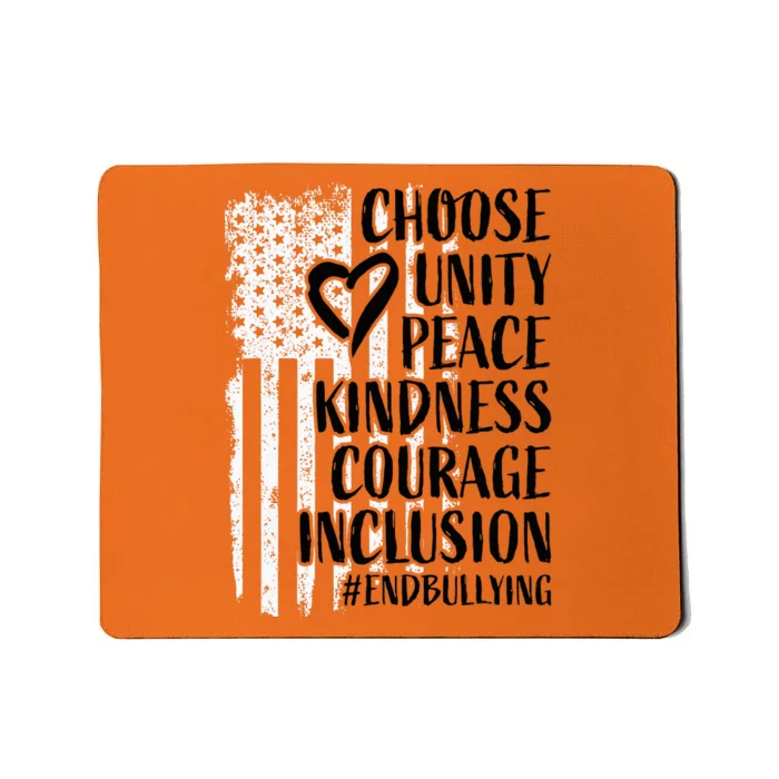 Unity Day Orange American Flag Anti Bullying Mousepad