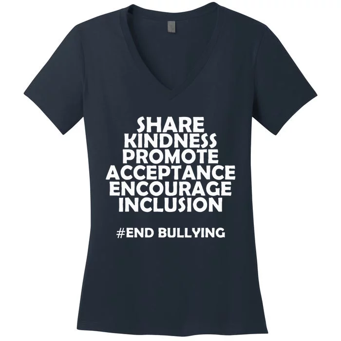 Unity Day Orange Share Kindness Anti Bullying Women's V-Neck T-Shirt