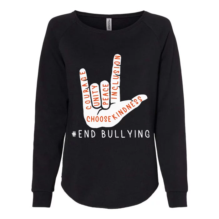 Unity Day Orange Anti Bullying Love Sign Language Womens California Wash Sweatshirt