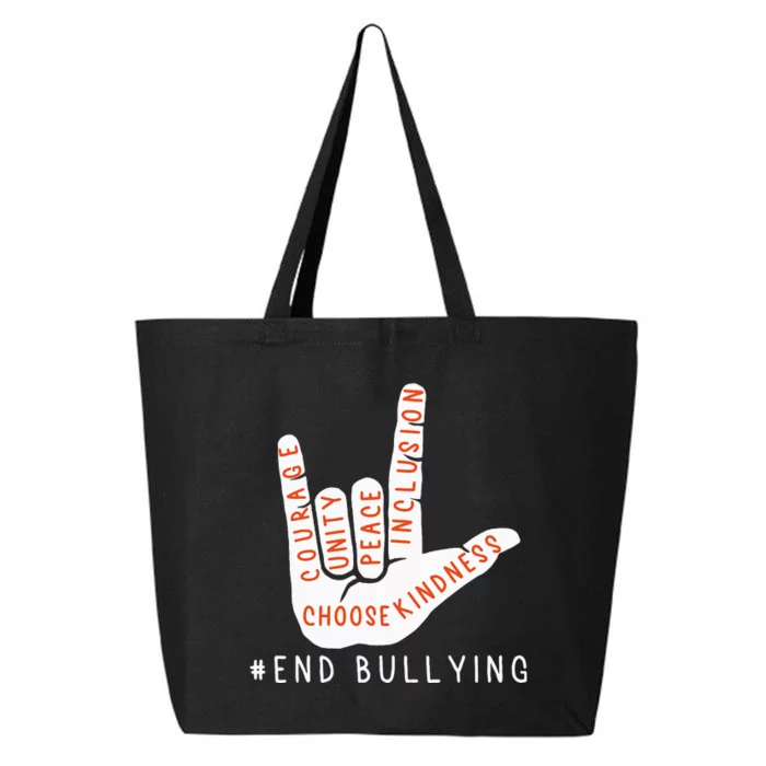 Unity Day Orange Anti Bullying Love Sign Language 25L Jumbo Tote