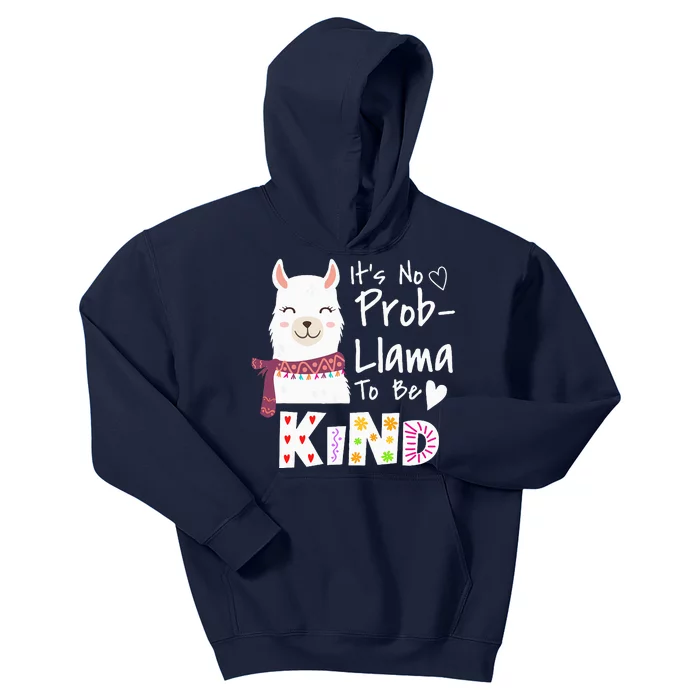 Unity Day Orange No ProbLlama Be Kind Anti Bullying Kids Hoodie