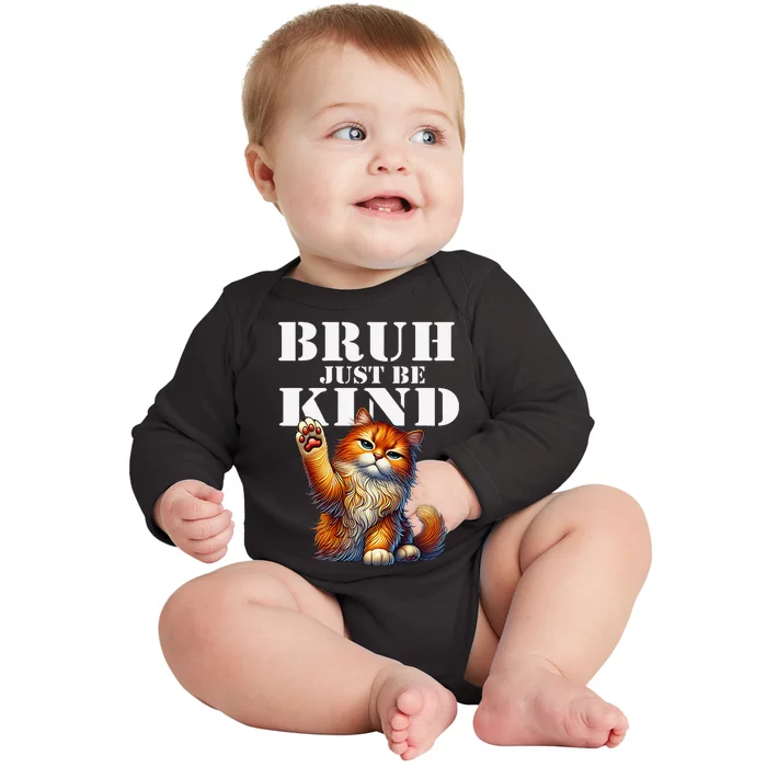 Unity Day Orange Anti Bullying Be Kind Bruh Kindness Baby Long Sleeve Bodysuit