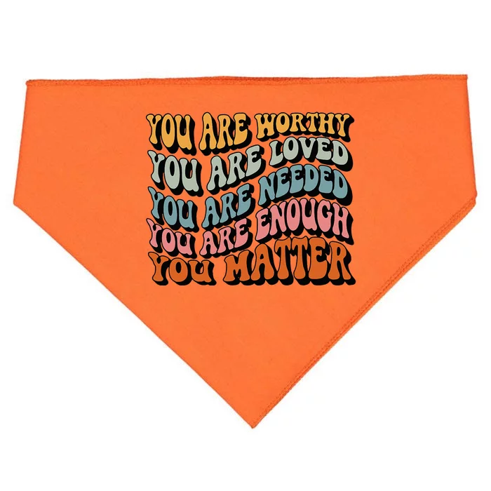 Unity Day Orange Teacher You Matter orange be kind USA-Made Doggie Bandana