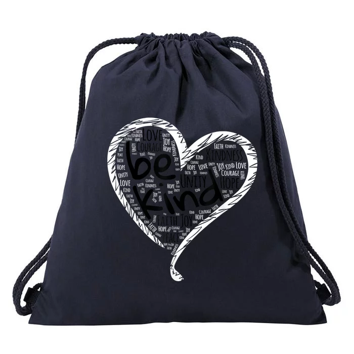 Unity Day Orange Shirt Heart Be Kind Anti Bullying Gift Drawstring Bag