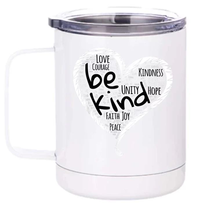 Unity Day Orange Shirt Heart Be Kind Anti Bullying Gift Front & Back 12oz Stainless Steel Tumbler Cup