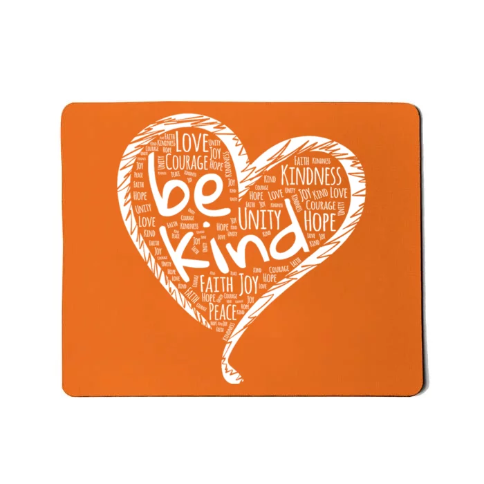 Unity Day Orange Heart Be Kind Anti Bullying Mousepad