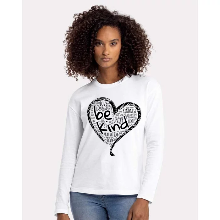 Unity Day Orange Heart Be Kind Anti Bullying Womens Cotton Relaxed Long Sleeve T-Shirt