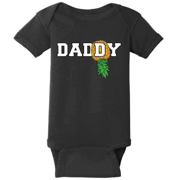 Upside Down Pineapple Swinger Daddy Men Baby Bodysuit