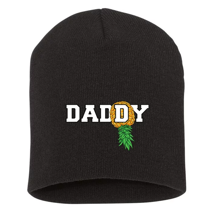 Upside Down Pineapple Swinger Daddy Men Short Acrylic Beanie