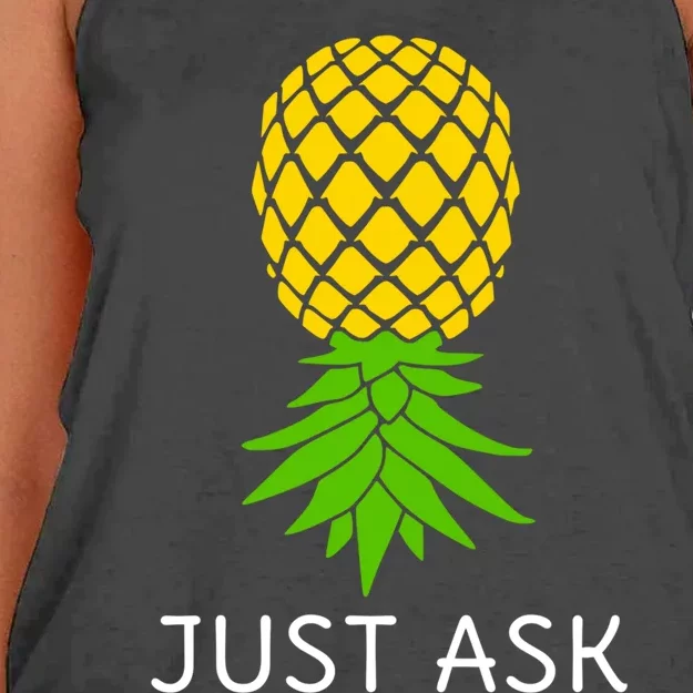 Upside Down Pineapple Great Gift Sharing Swinger Gift Women's Knotted Racerback Tank