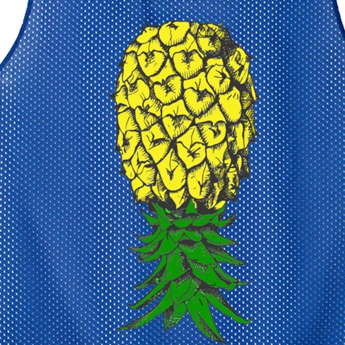 Upside Down Pineapple Gift Mesh Reversible Basketball Jersey Tank