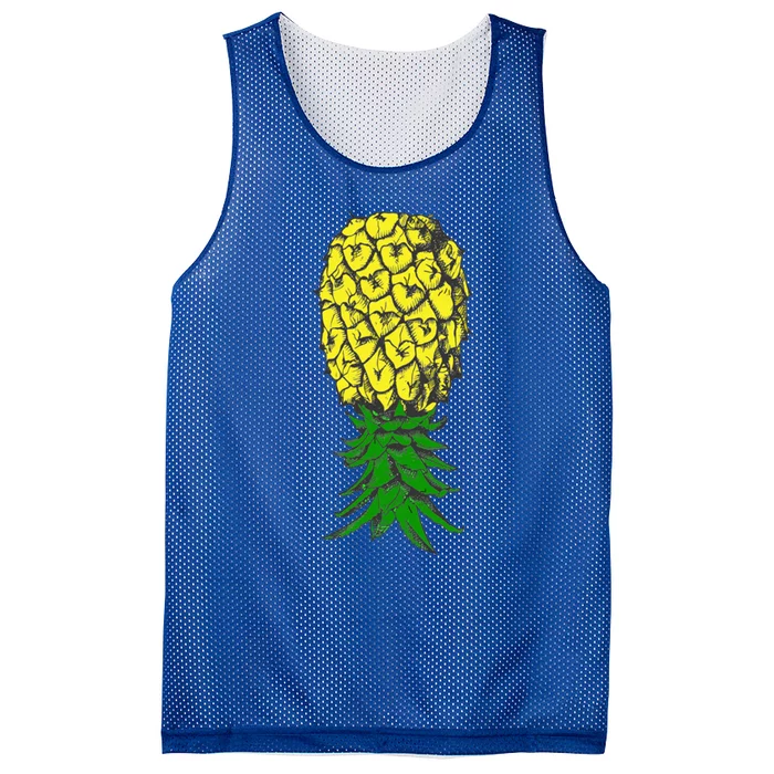 Upside Down Pineapple Gift Mesh Reversible Basketball Jersey Tank