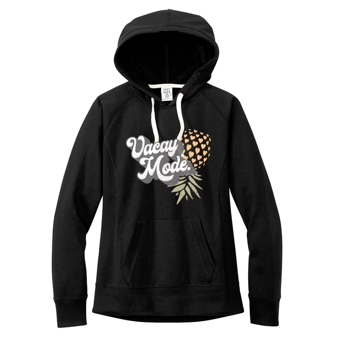 Upside Down Pineapple Vacay Mode Vacation Funny Swinger Gift Women's Fleece Hoodie