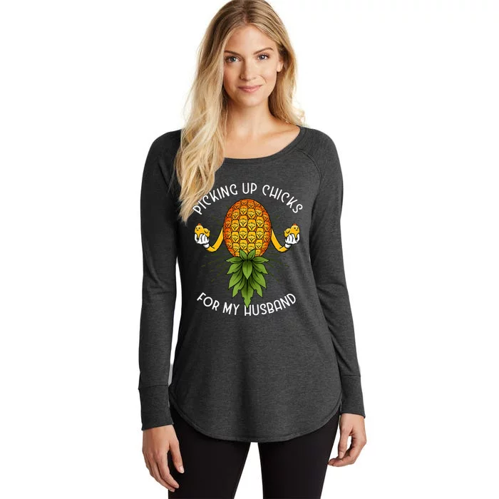 Upside Down Pineapple Swinger Wife Women's Perfect Tri Tunic Long Sleeve Shirt