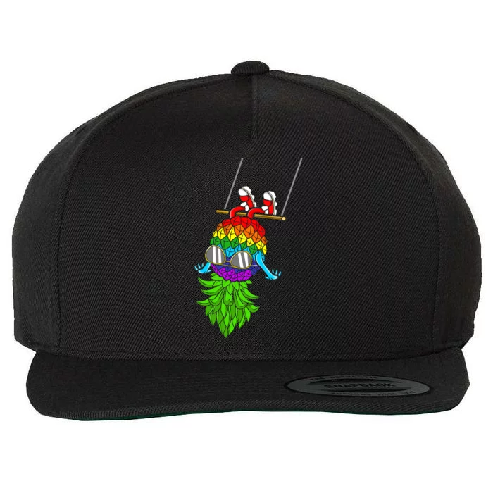 Upside Down Pineapple Swingers Swinging Lgbtq Adult Humor Gift Wool Snapback Cap