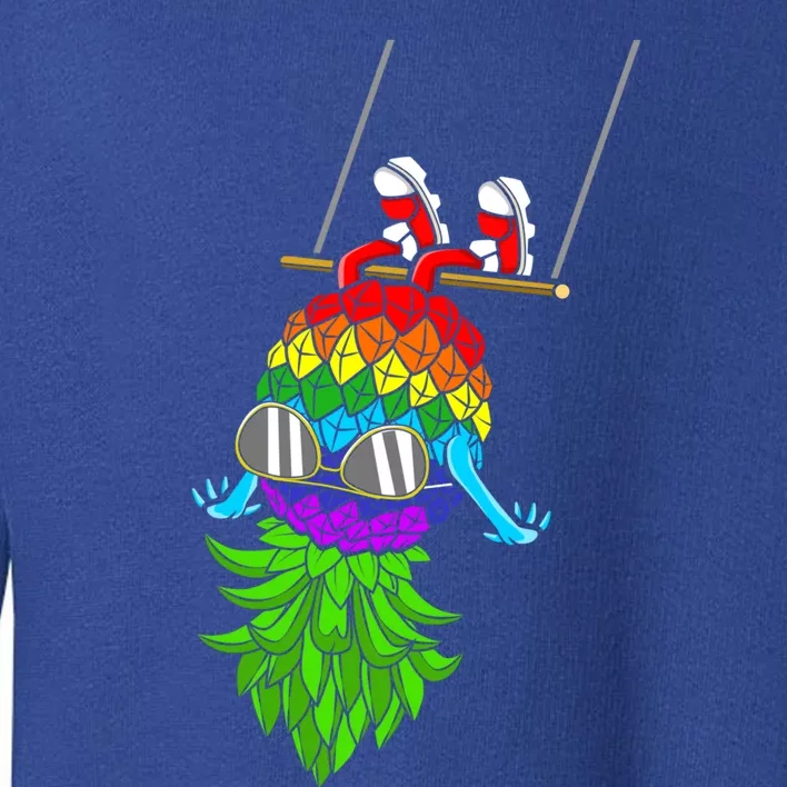 Upside Down Pineapple Swingers Swinging Lgbtq Adult Humor Gift Toddler Sweatshirt