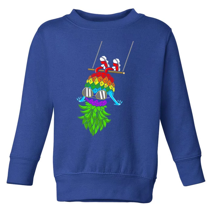 Upside Down Pineapple Swingers Swinging Lgbtq Adult Humor Gift Toddler Sweatshirt