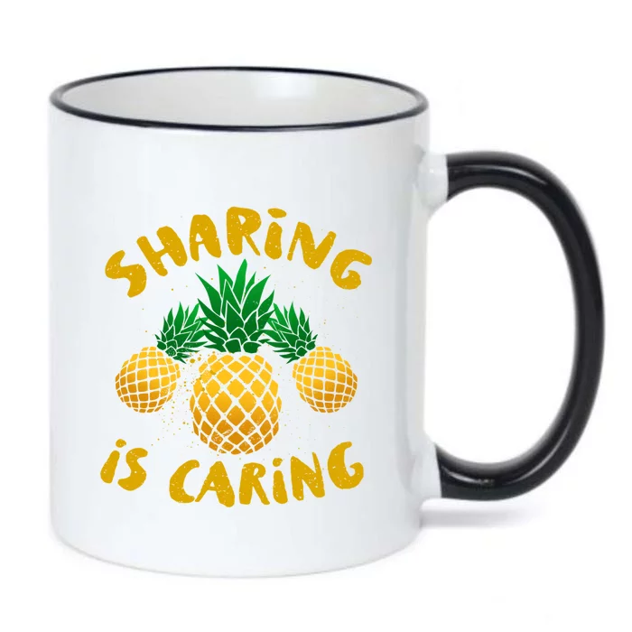 Upside Down Pineapple Cute Gift Sharing Swinger Gift Black Color Changing Mug