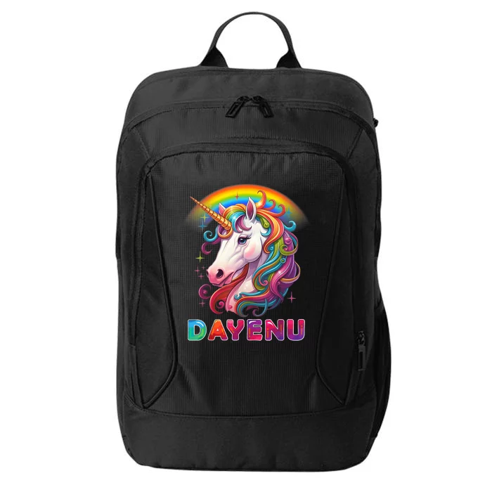 Unicorn Dayenu Passover Matzah Four Cups City Backpack