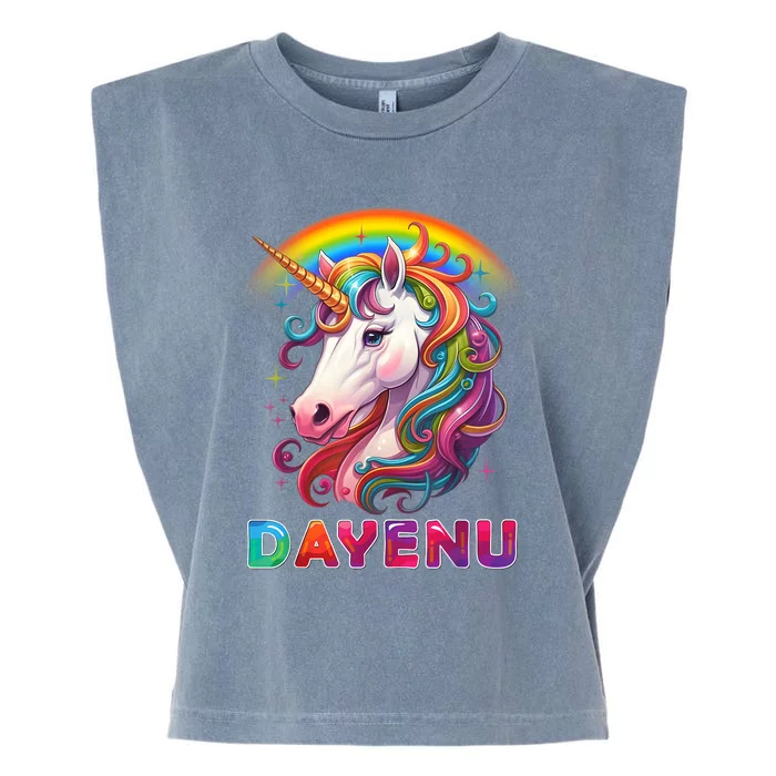 Unicorn Dayenu Passover Matzah Four Cups Garment-Dyed Women's Muscle Tee