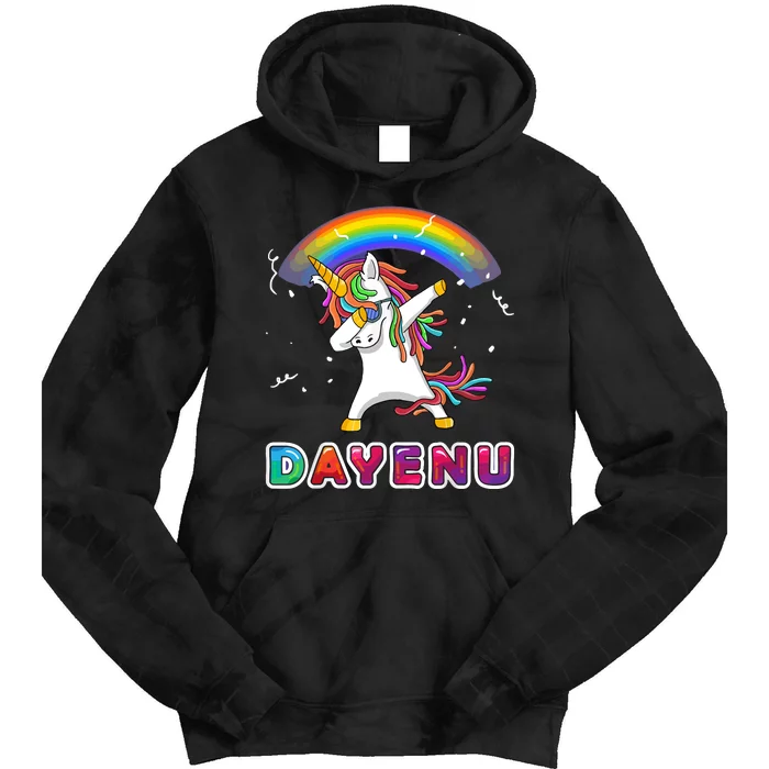 Unicorn Dayenu Passover For Boy Girl Tie Dye Hoodie