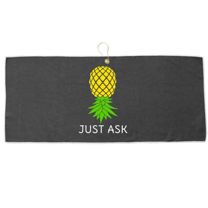 Upside Down Pineapple Sharing Swinger Large Microfiber Waffle Golf Towel