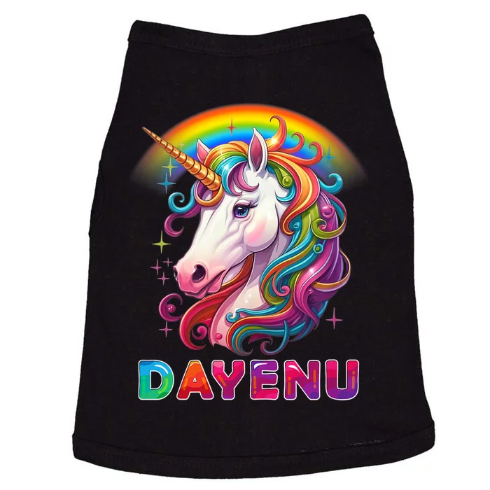 Unicorn Dayenu Passover Matzah Four Cups Doggie Tank