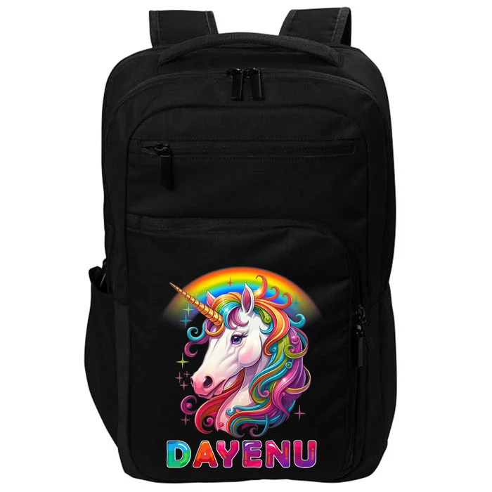 Unicorn Dayenu Passover Matzah Four Cups Impact Tech Backpack