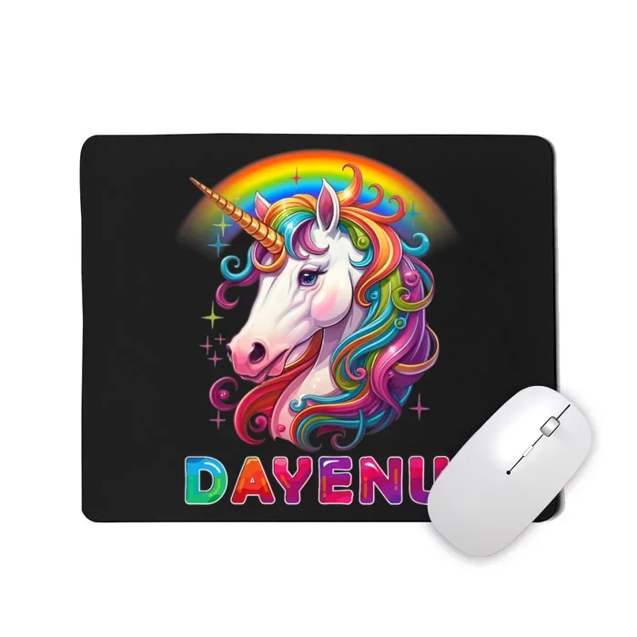 Unicorn Dayenu Passover Matzah Four Cups Mousepad