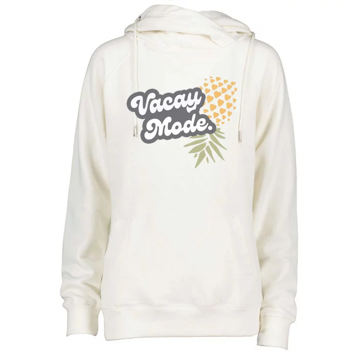 Upside Down Pineapple Vacay Mode Vacation Funny Swinger Gift Womens Funnel Neck Pullover Hood