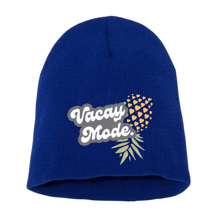 Upside Down Pineapple Vacay Mode Vacation Funny Swinger Gift Short Acrylic Beanie